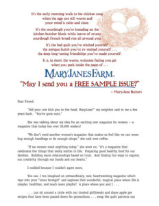 mary janes farm letter